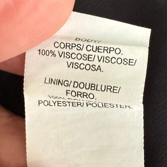 Lucky Brand Boho Midi Dress Sz Medium Black White Floral Lined Sleeveless Casual - Picture 14 of 16